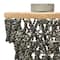 Hello Honey® Dark Gray Wood Bead & Metal Semi-Flush Light